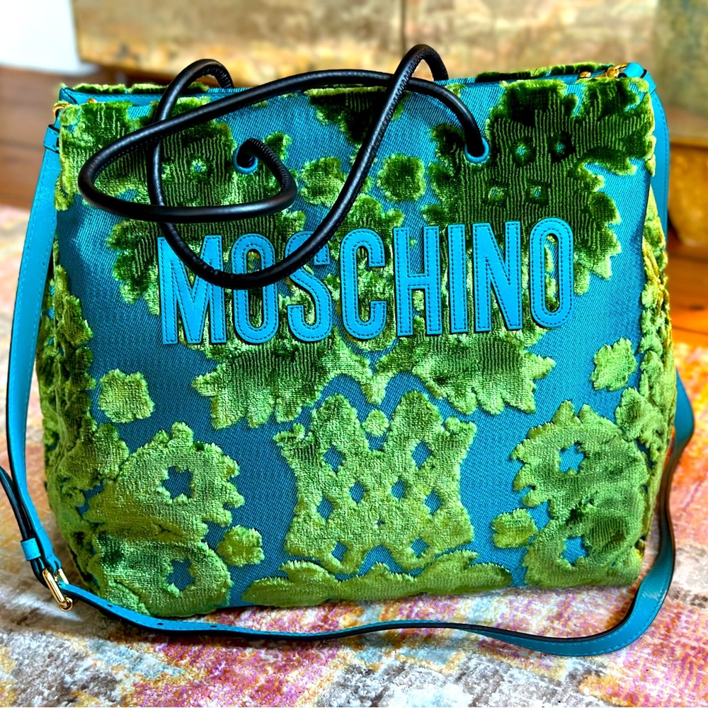 MOSCHINO Couture Corduroy Velvet Tote